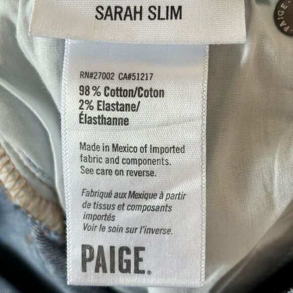 PAIGE Blue Straight Leg Jeans - Picture 9 of 10